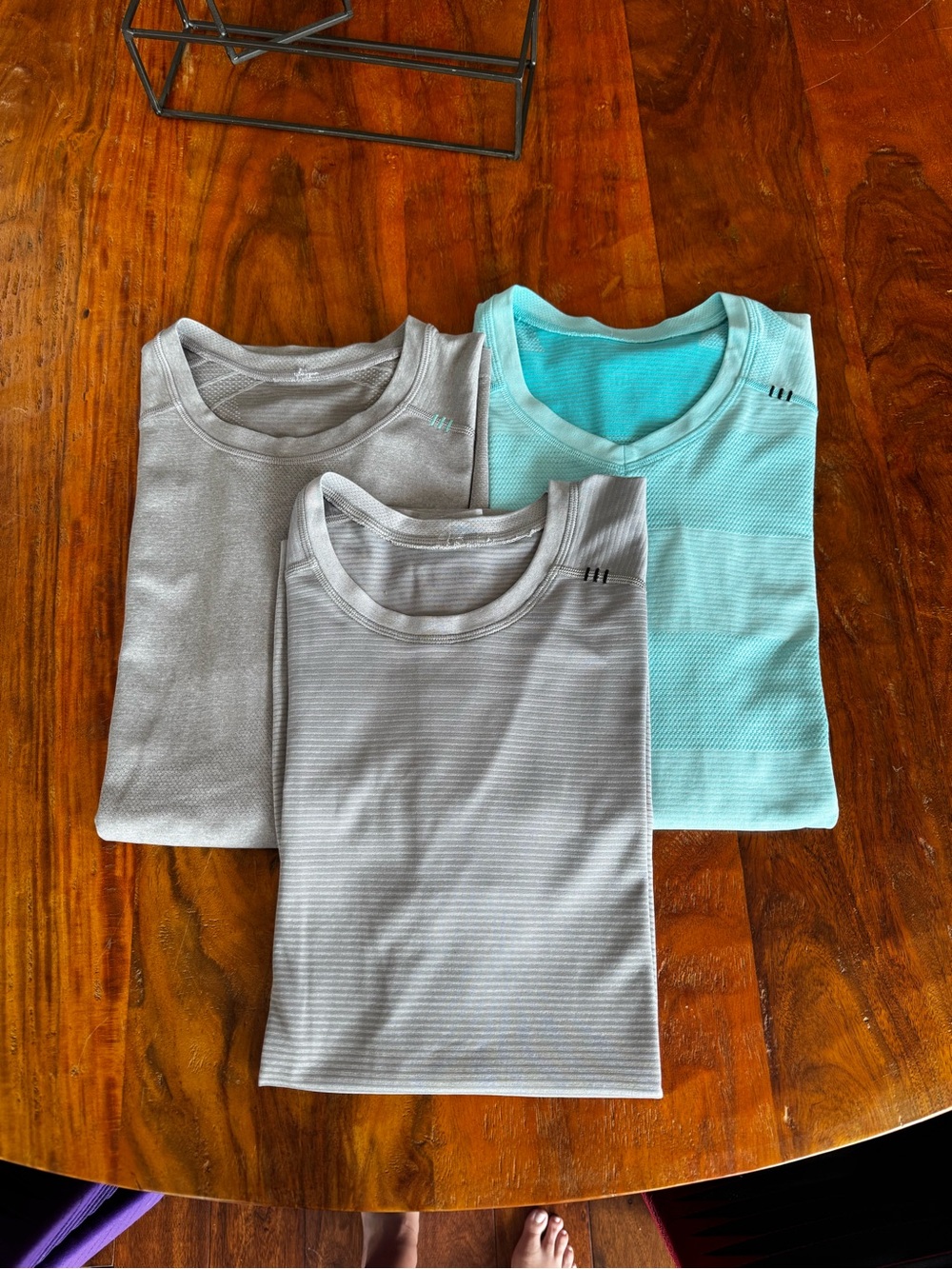 Lululemon' Short-Sleeve Performance Tees - Light Gray & Aqua (3-Pack)